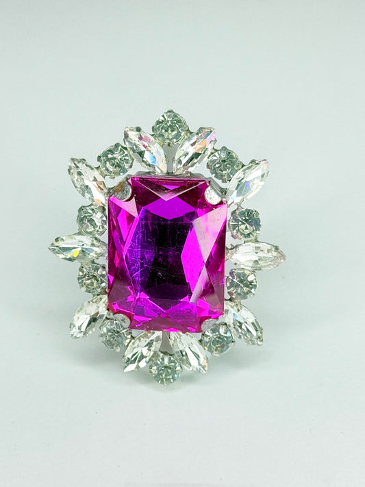 Fuchsia & Clear Ring