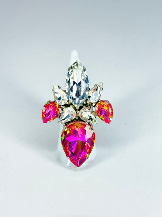 Metallic Rose & Clear Ring