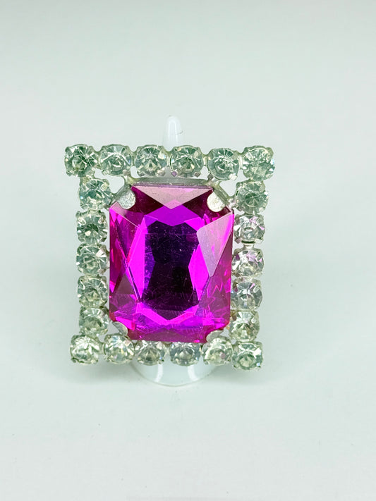 Fuchsia & Clear Ring