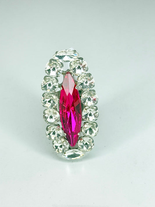 Fuchsia & Clear Ring