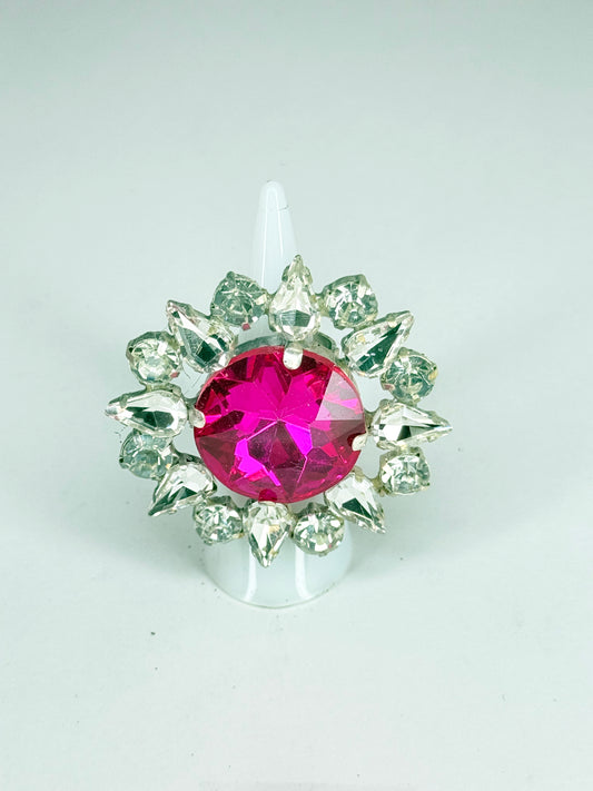 Fuchsia & Clear Ring