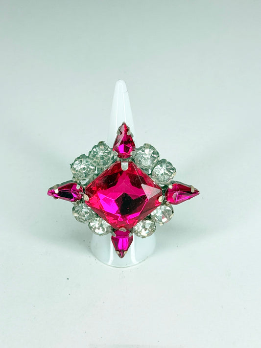 Fuchsia & Clear Ring