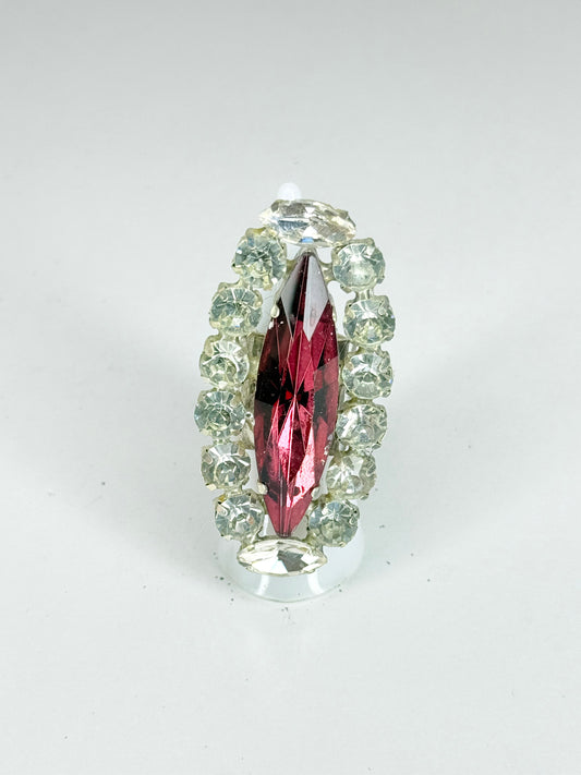 Burgundy & Clear Ring