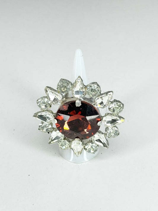 Burgundy & Clear Ring