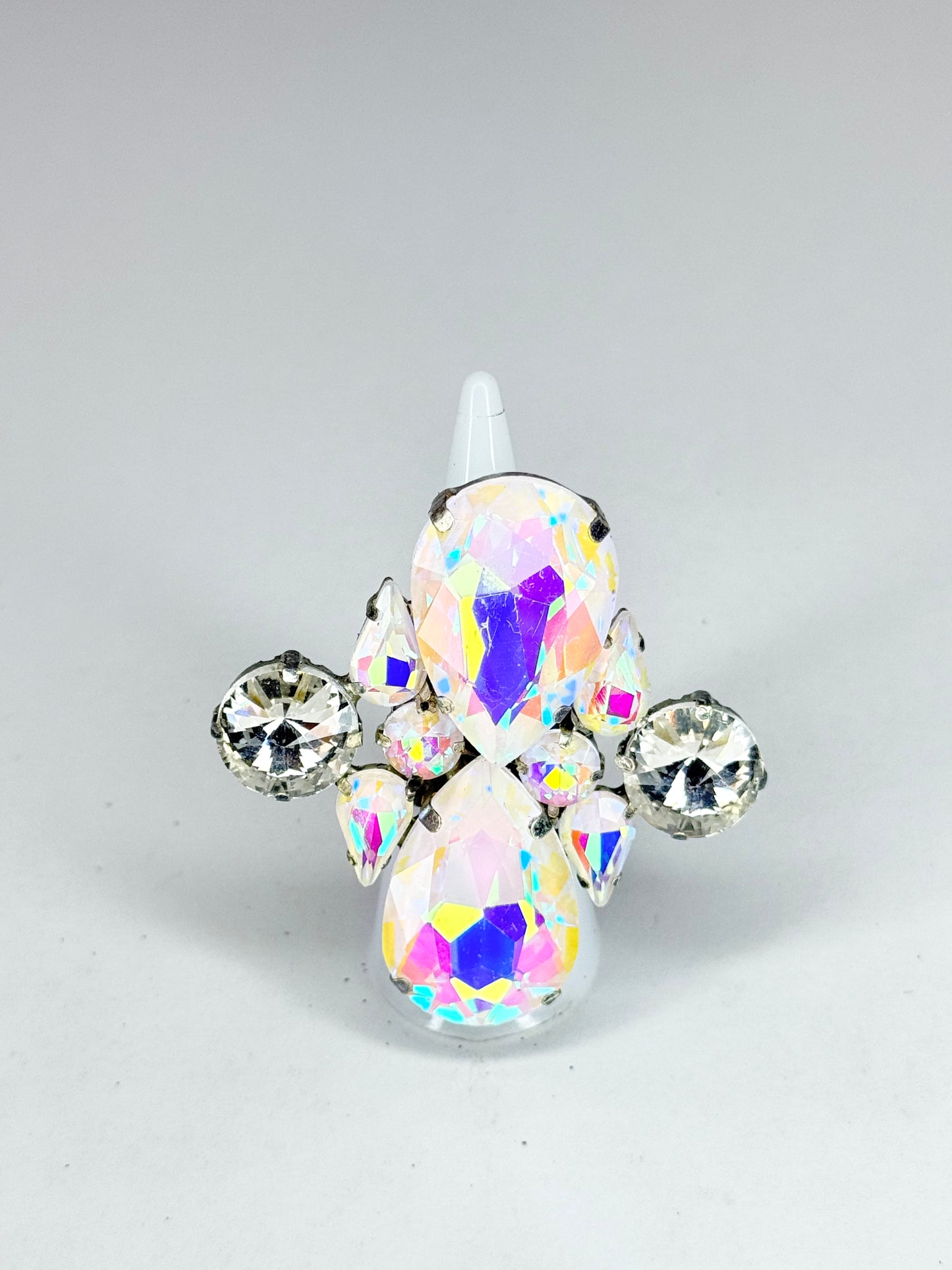 White Mocha AB & Clear Ring