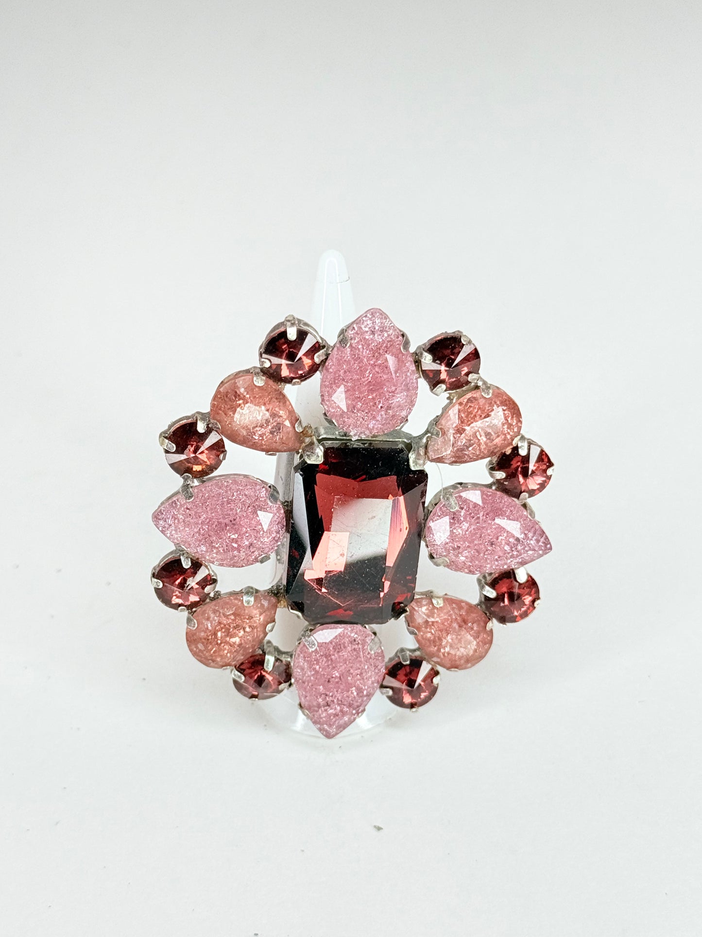 Burgundy & Shattered Glass Ring