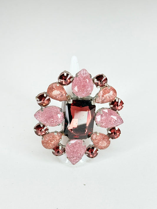 Burgundy & Shattered Glass Ring