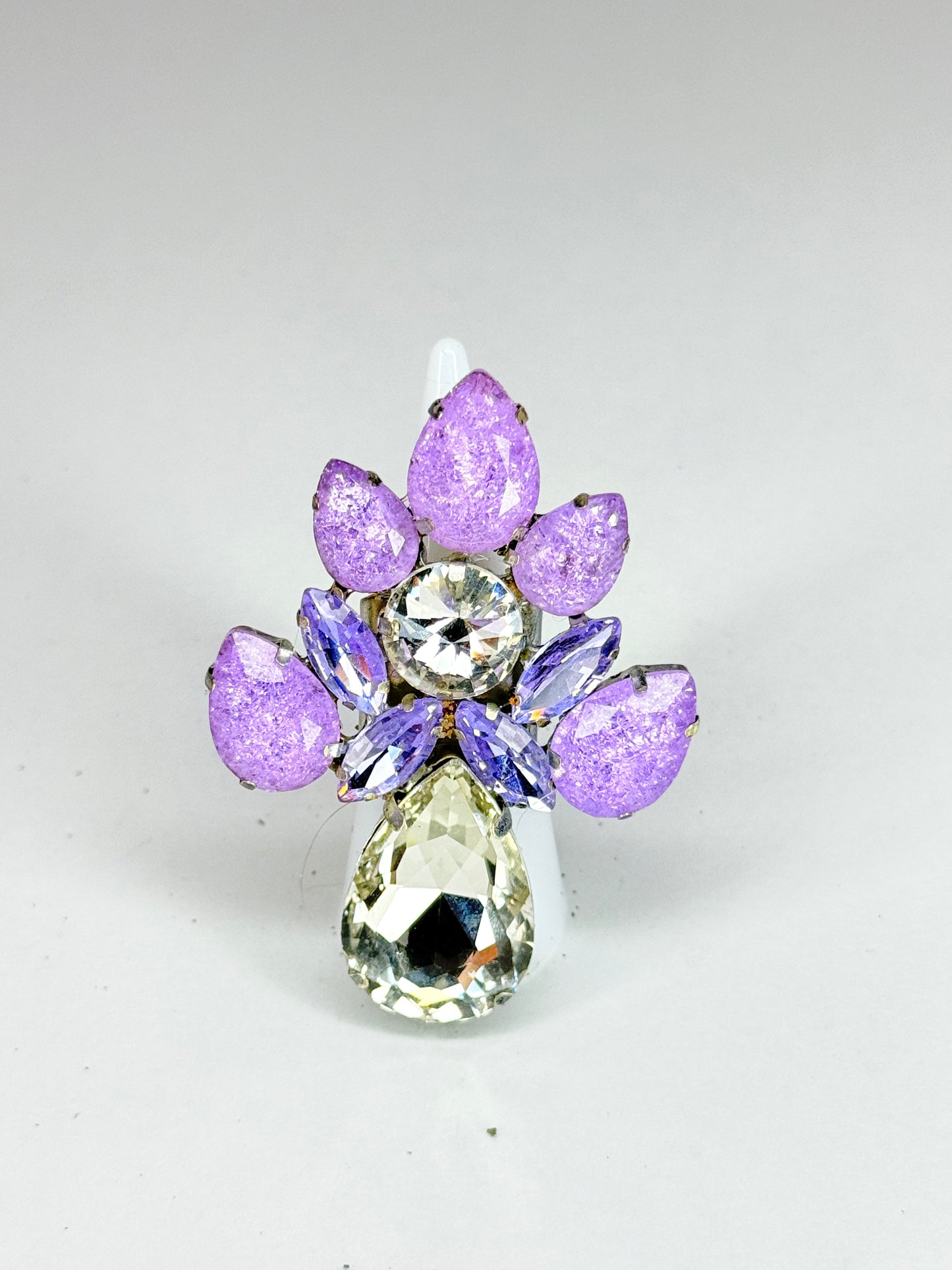 Violet Shattered Glass & Clear Ring