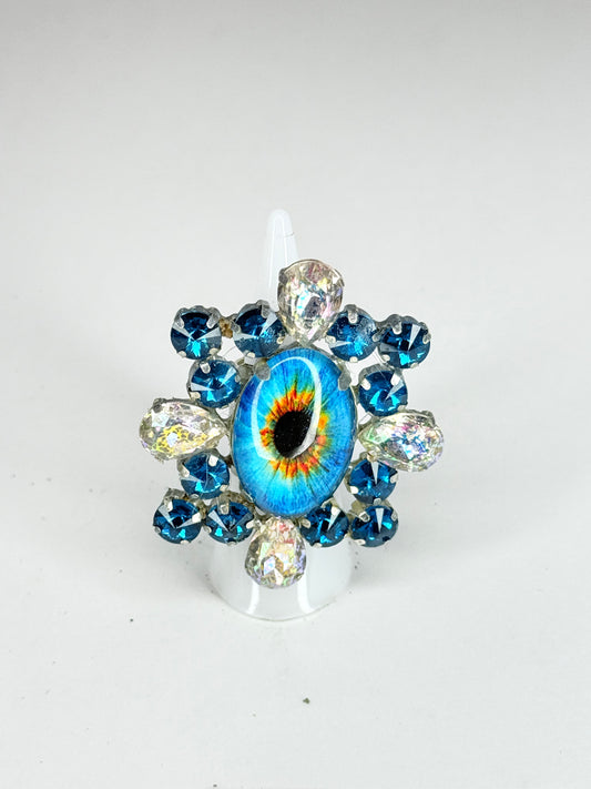 Aqua Blue Eyeball Ring