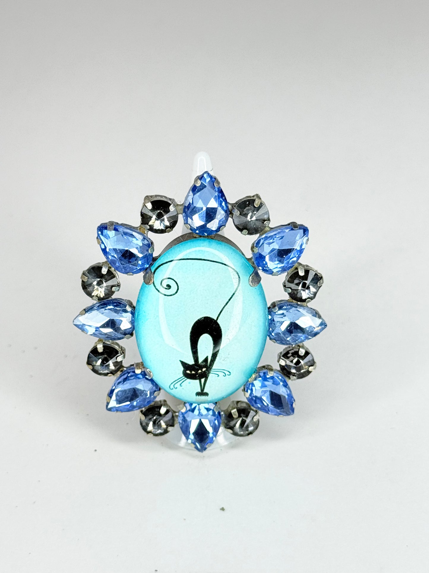 Blue Cat Cameo Ring