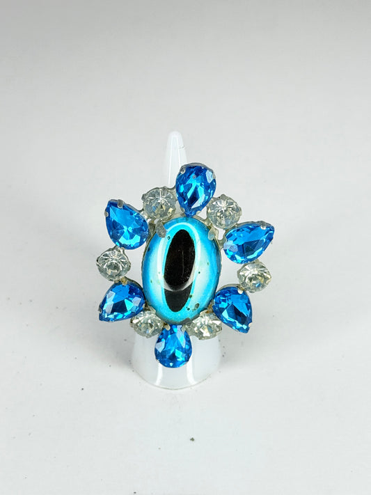 Aqua Blue Eyeball Ring