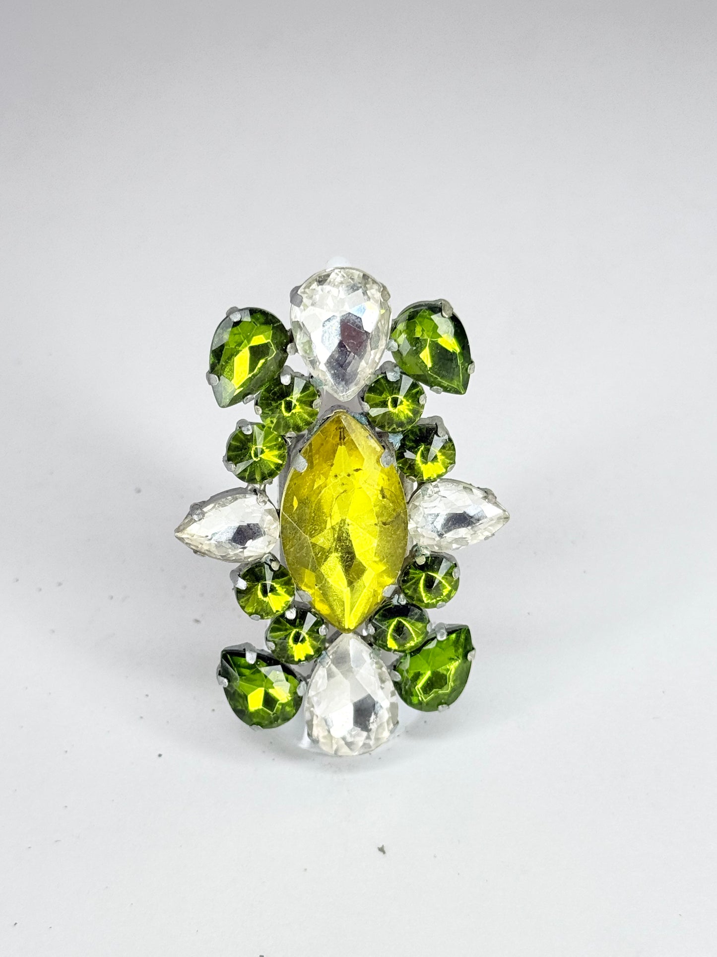 Olive Green & Clear Ring
