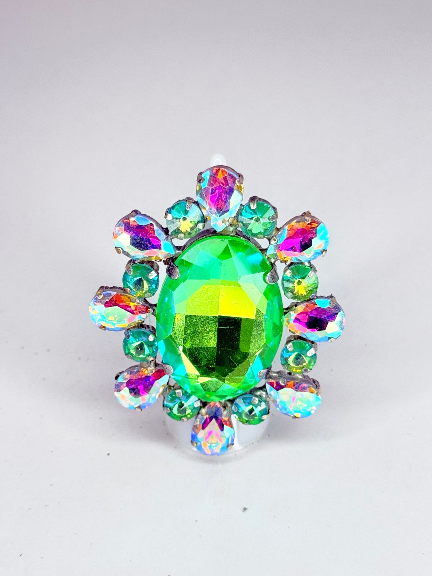 Neon Green Mocha AB Ring