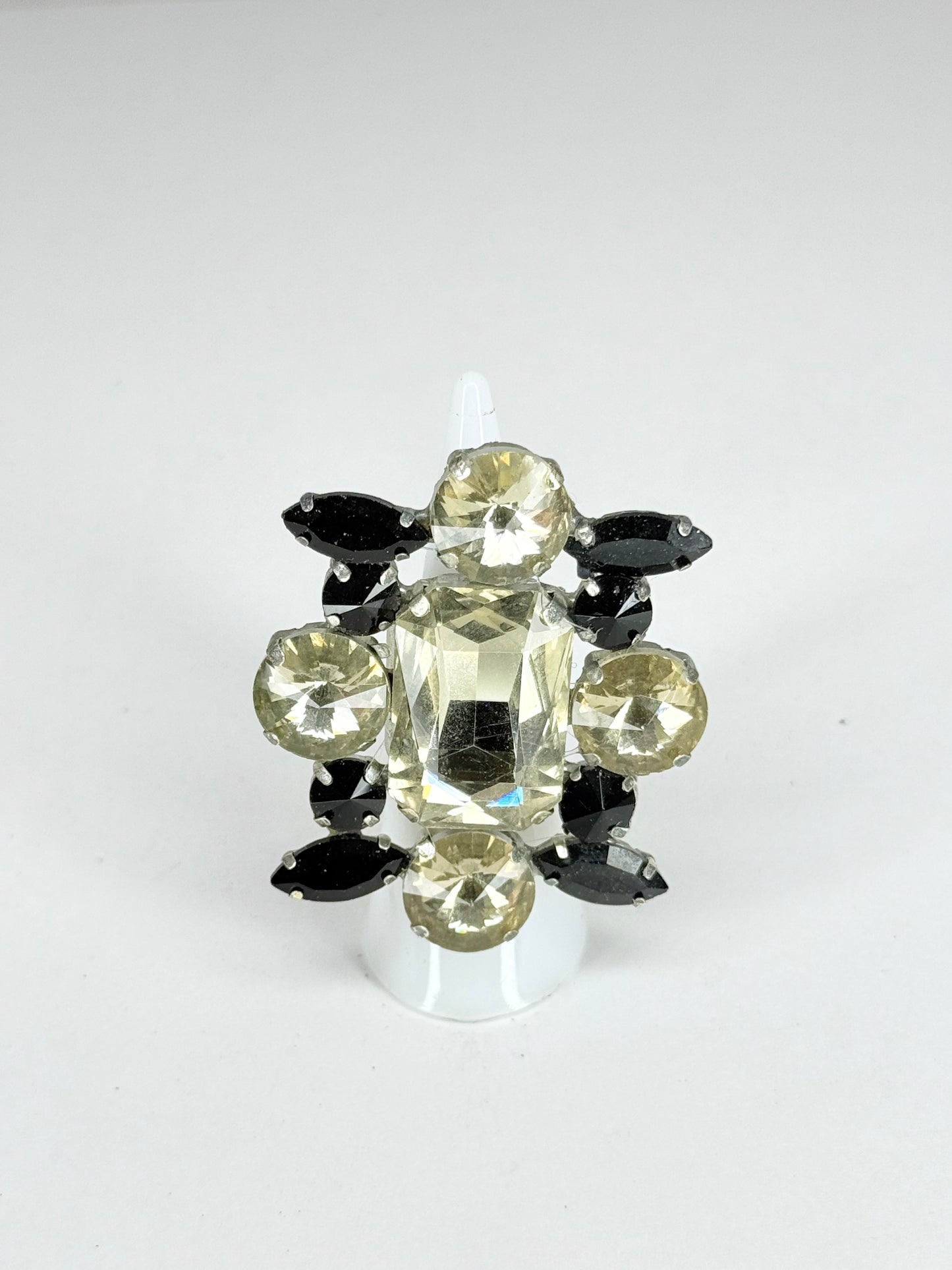 Smoked Topaz & Black Ring