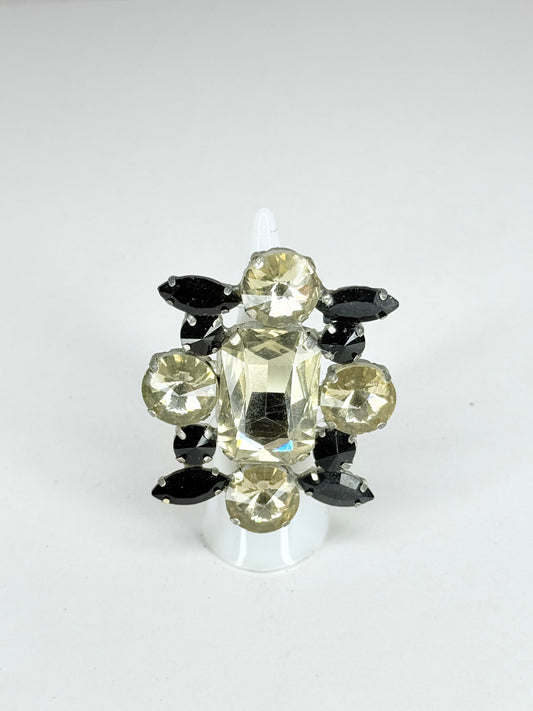 Smoked Topaz & Black Ring