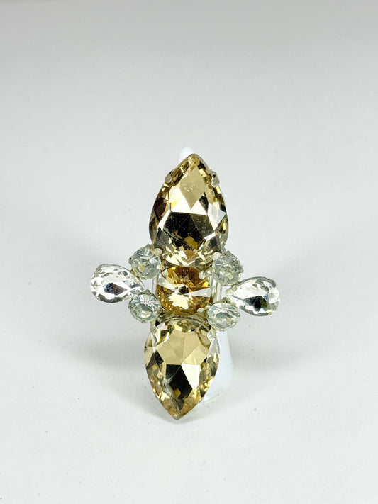 Smoked Topaz & Clear Ring