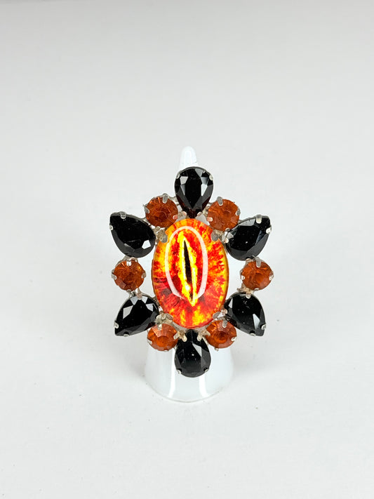Orange & Black Eyeball Ring
