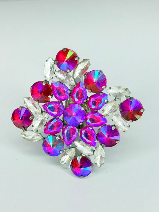 Fuchsia Pink AB & Clear Ring