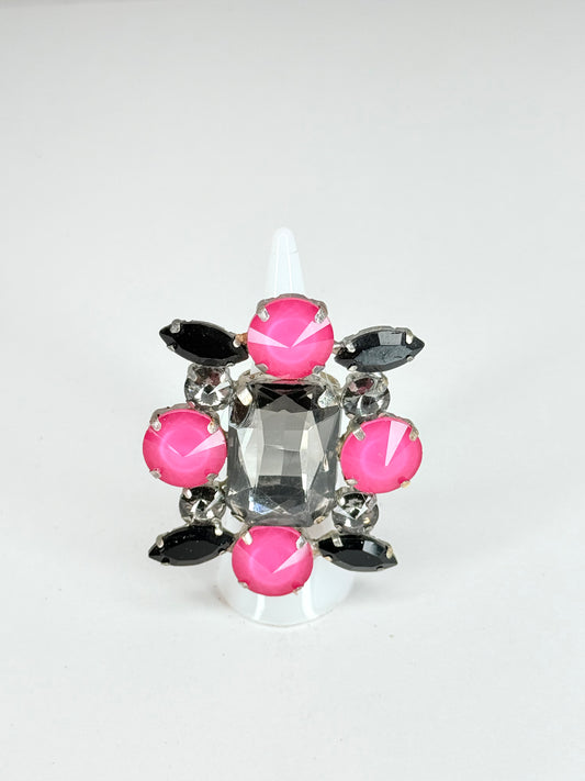 Rose Pink Mocha, Black & Grey Ring