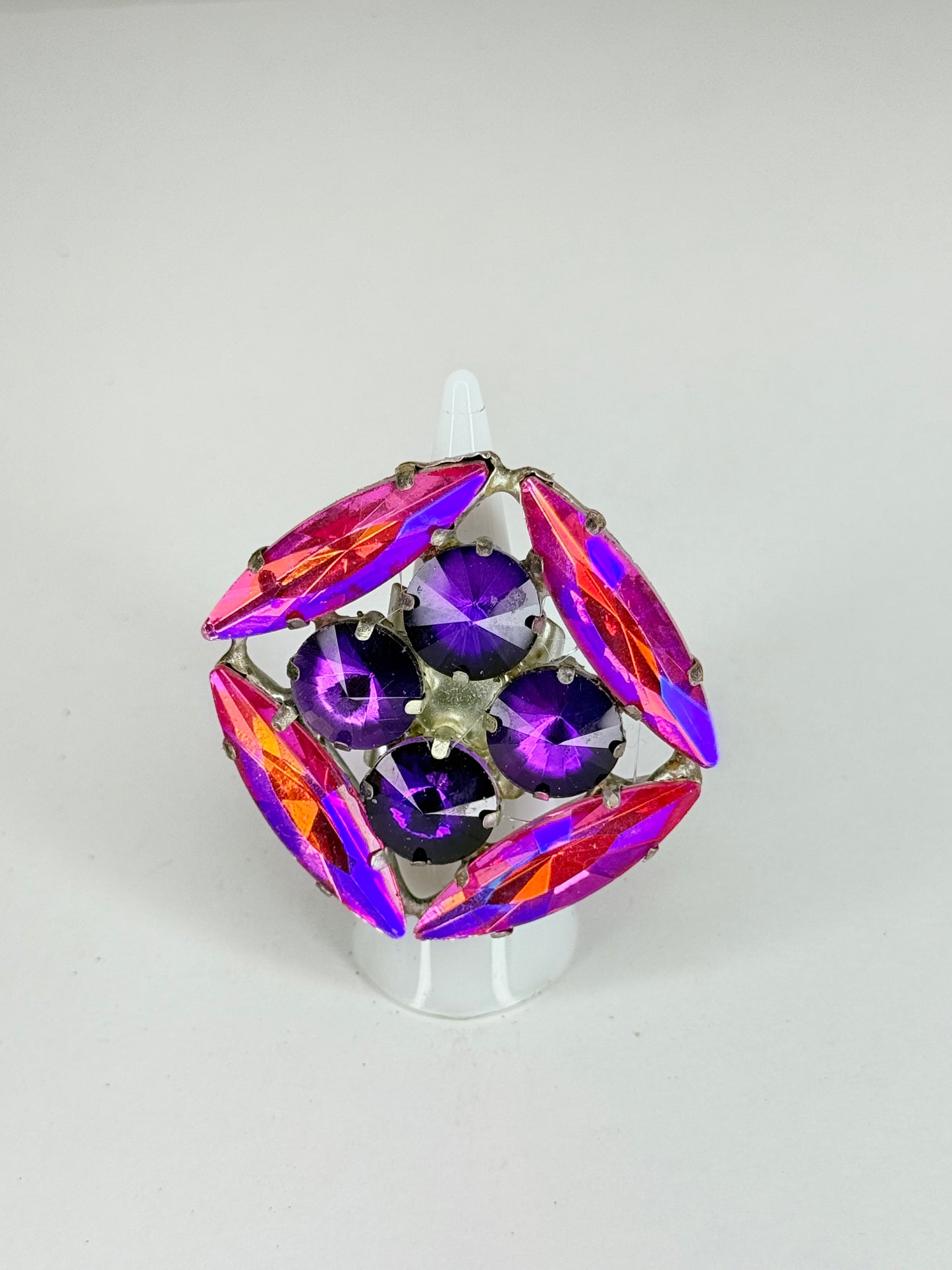 Fuchsia Pink AB & Purple Ring