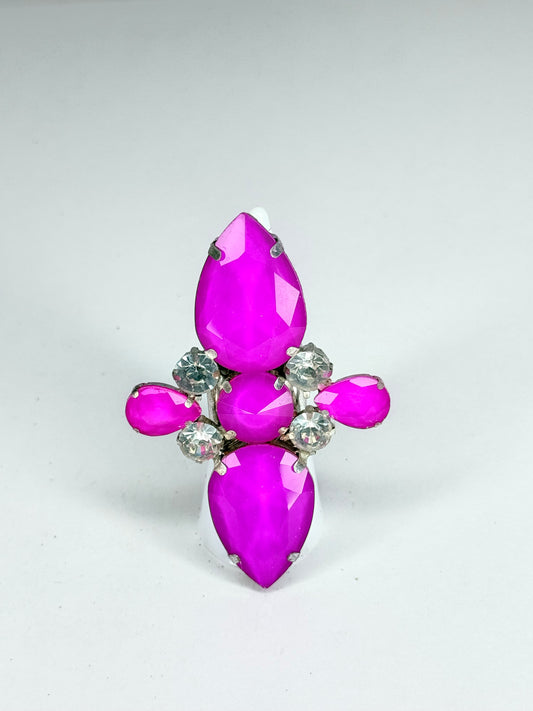 Fuchsia Mocha & Clear Ring