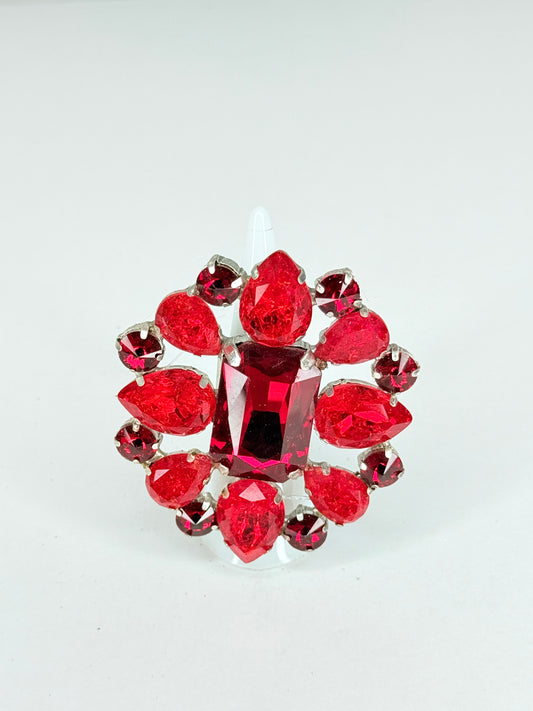 Red & Shattered Glass Ring
