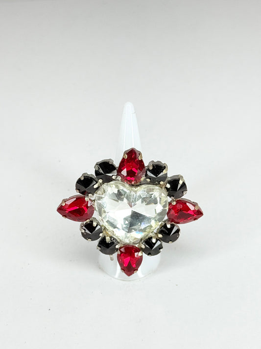 Red & Black Heart Ring