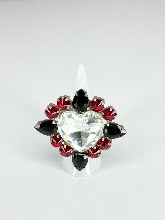 Red & Black Heart Ring
