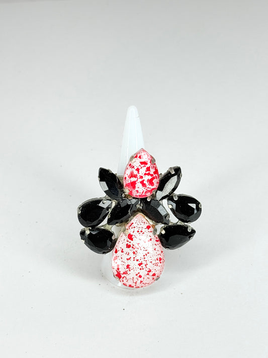 Black & Red Eggshell Ring
