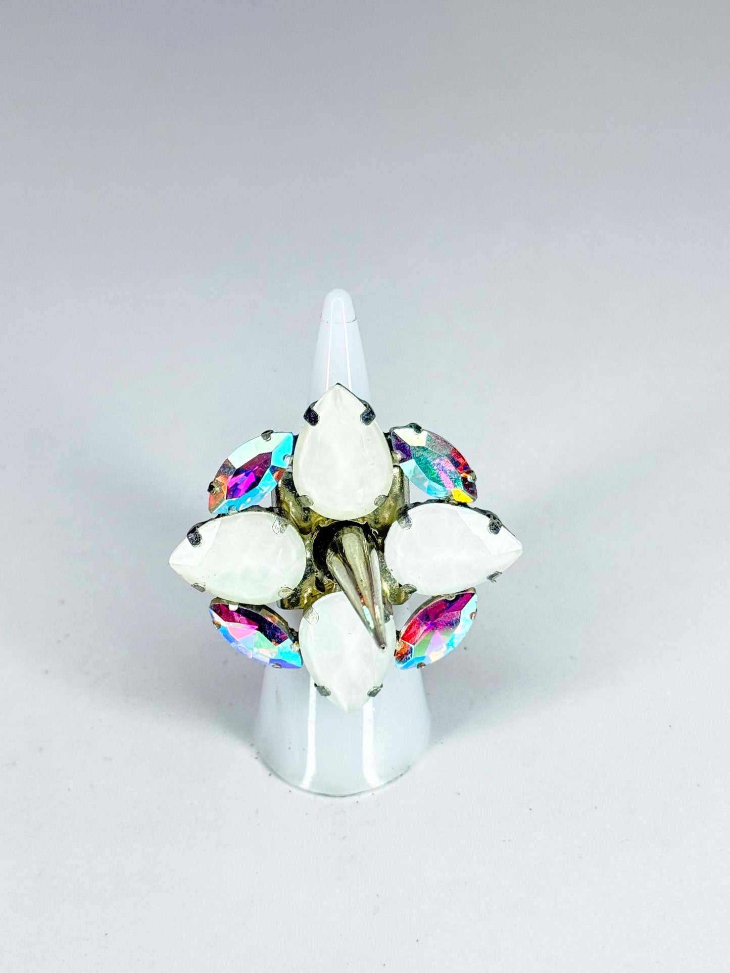 AB & White Mocha Spiked Ring