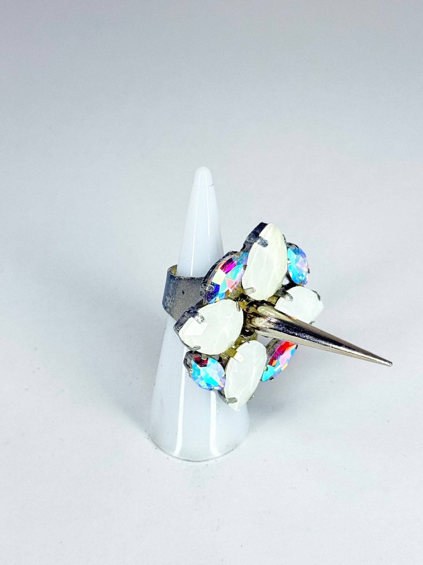 AB & White Mocha Spiked Ring