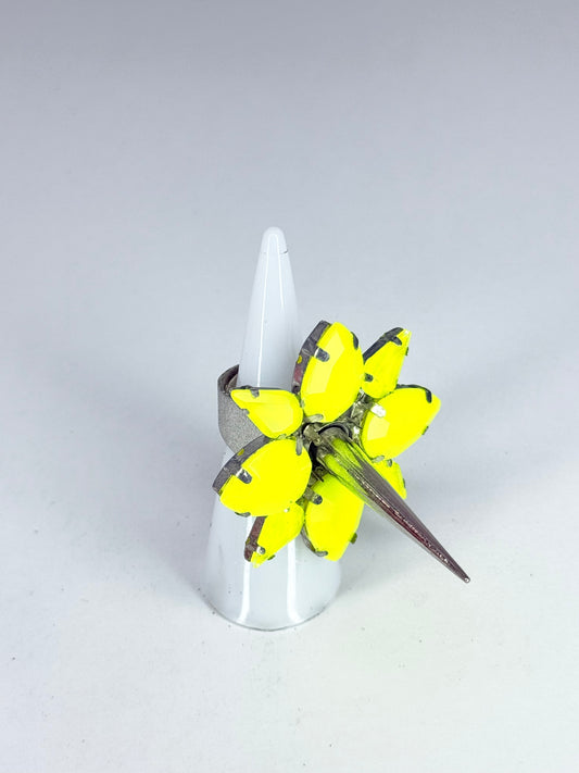Neon Yellow Spike Ring
