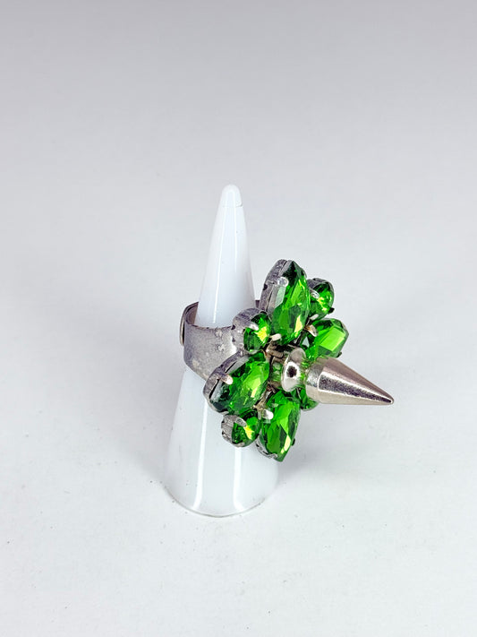 Emerald Green Spike Ring