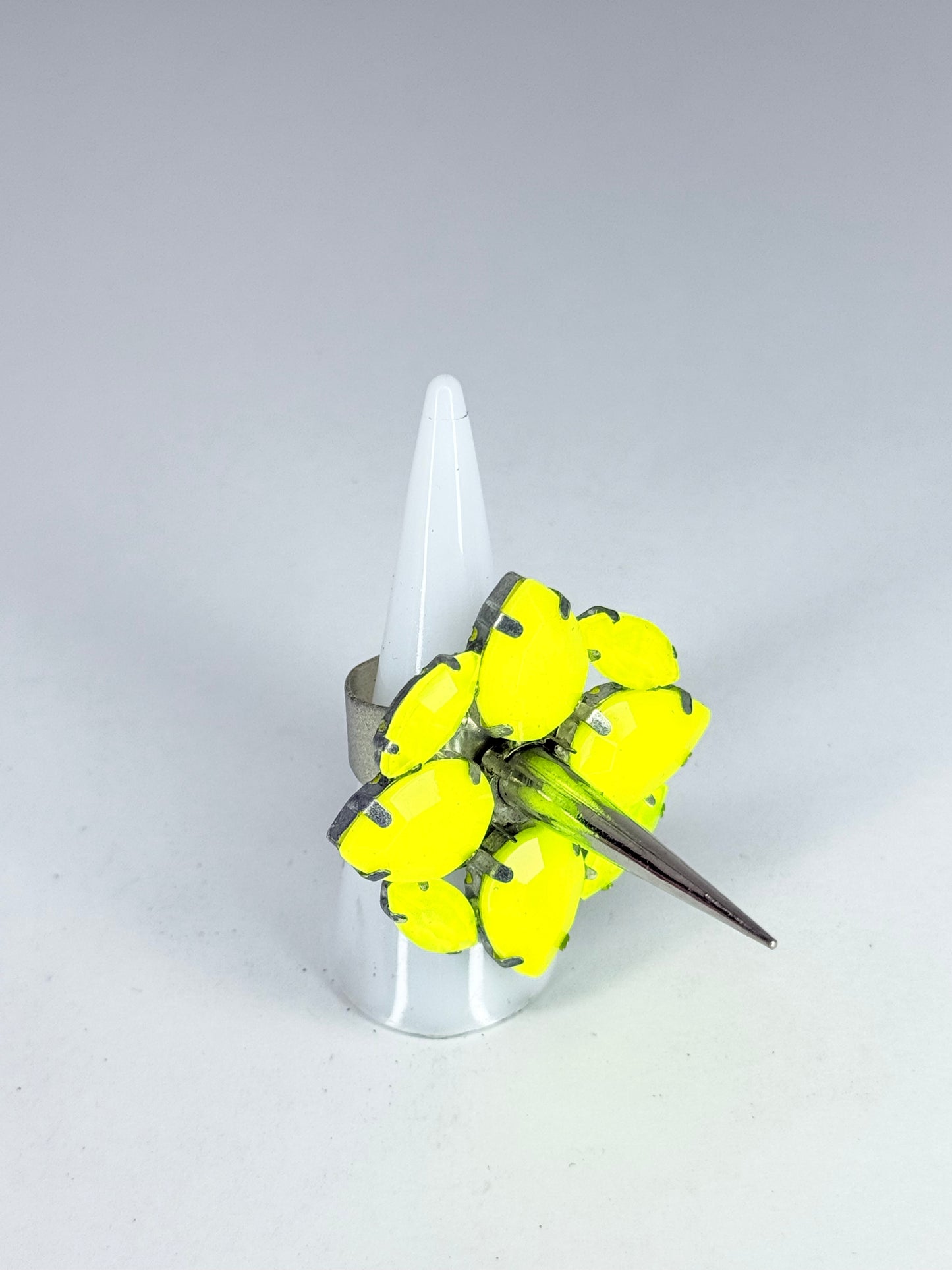 Neon Yellow Spike Ring