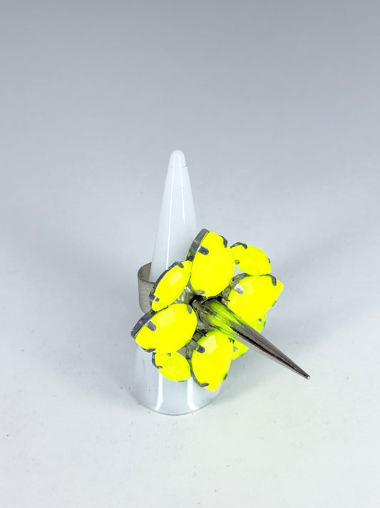 Neon Yellow Spike Ring