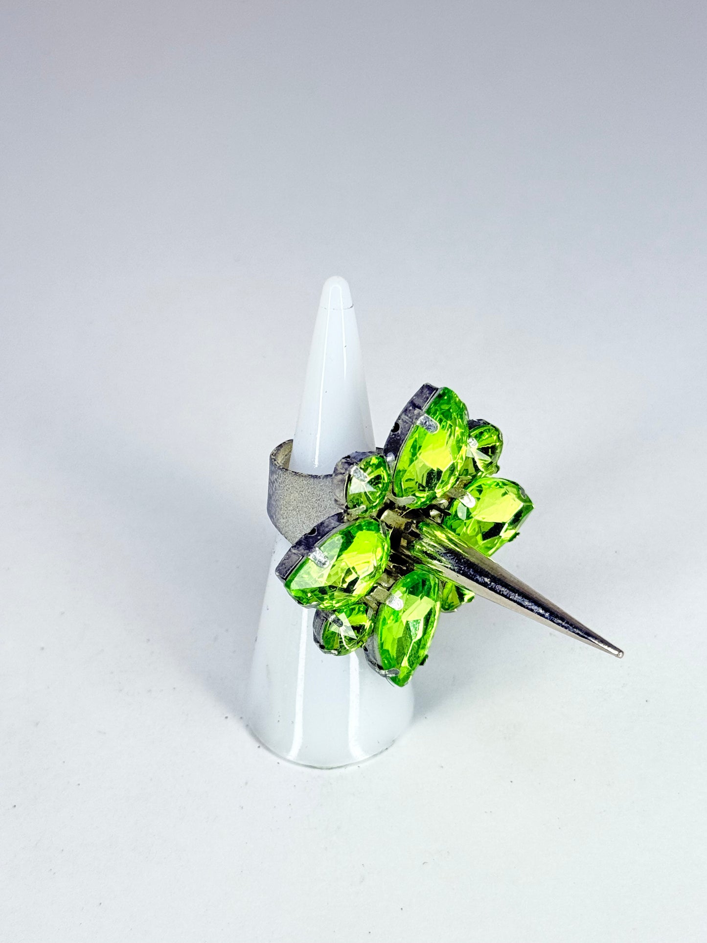 Lime Green Spike Ring