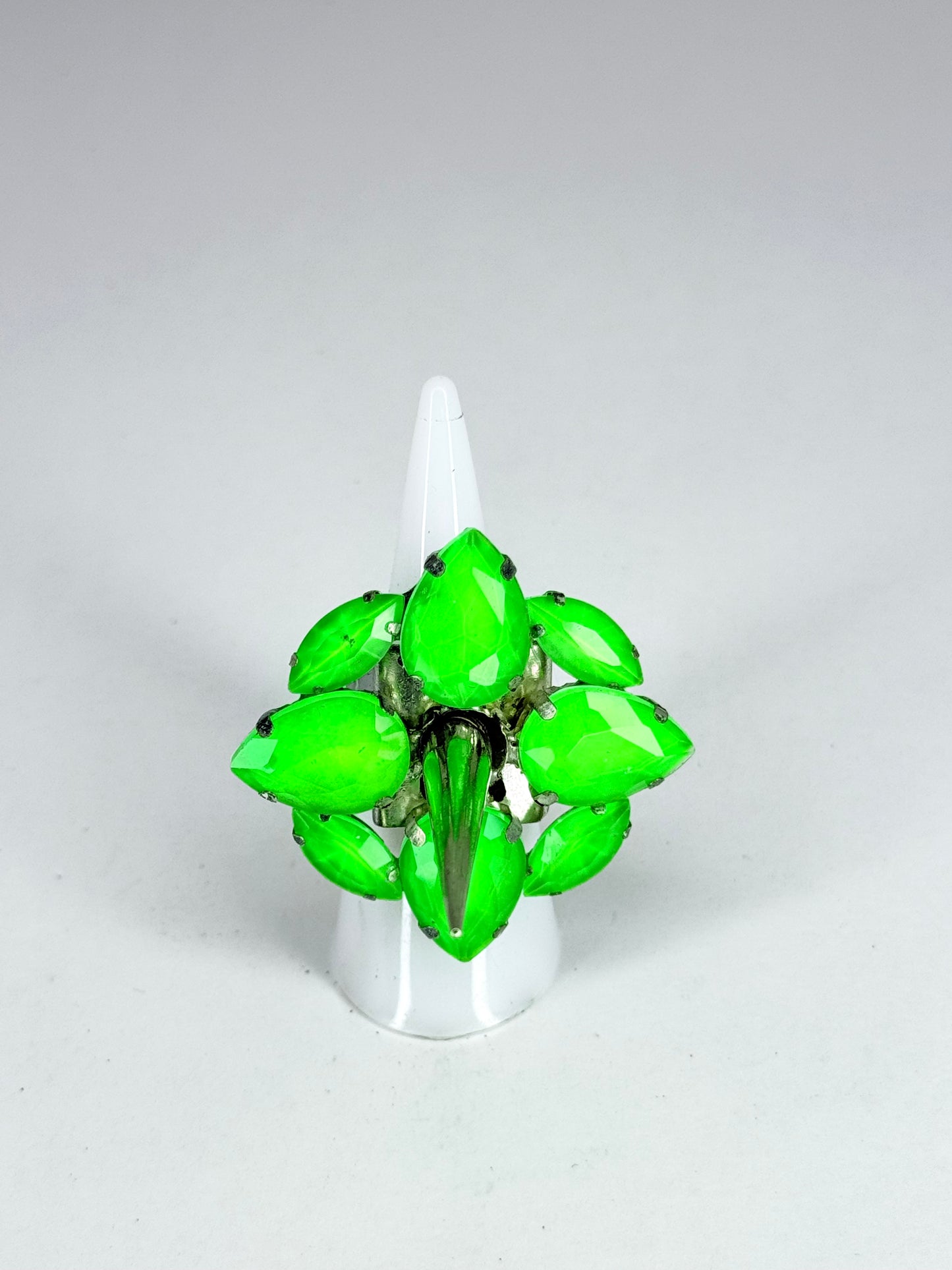 Neon Green Spike Ring