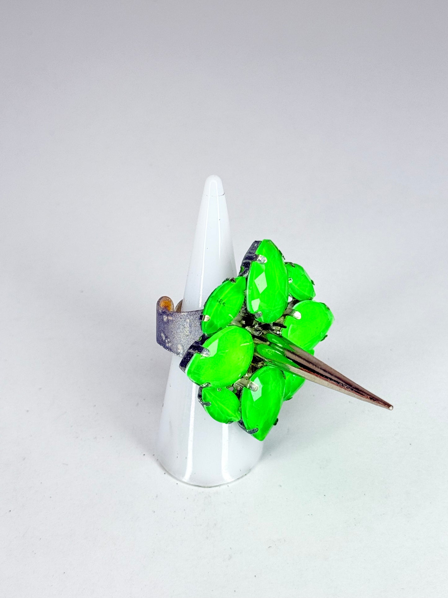 Neon Green Spike Ring