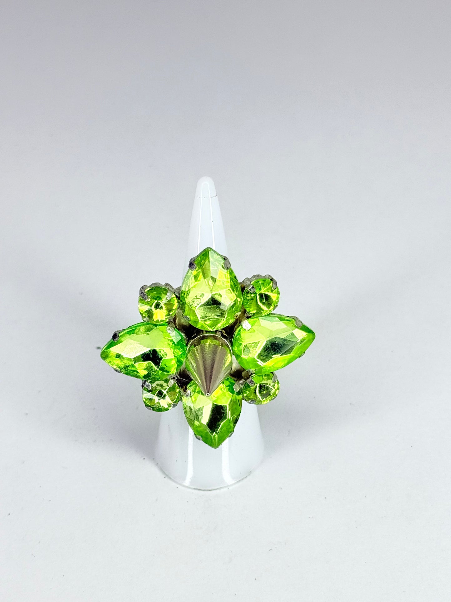 Lime Green Spike Ring