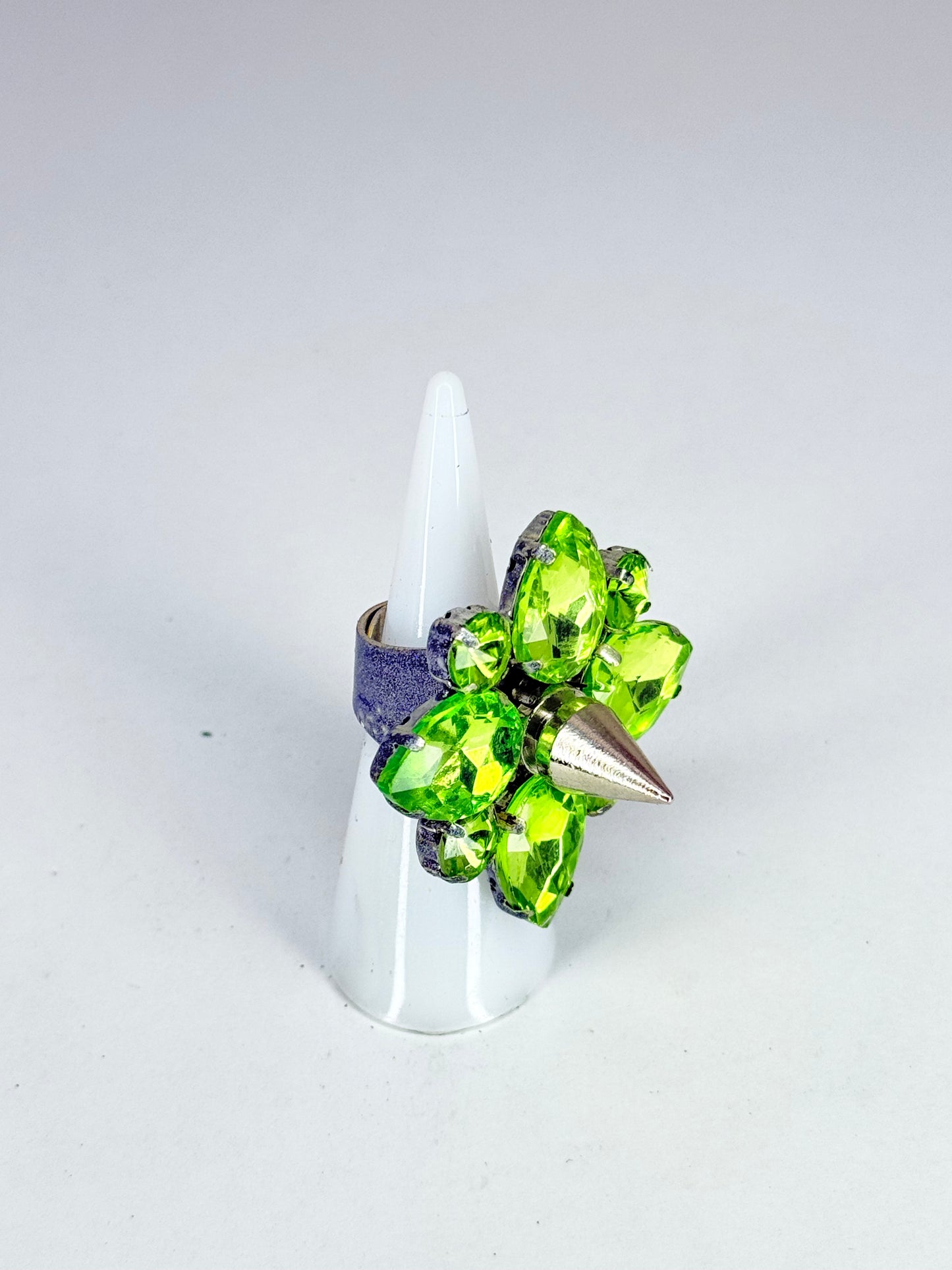 Lime Green Spike Ring