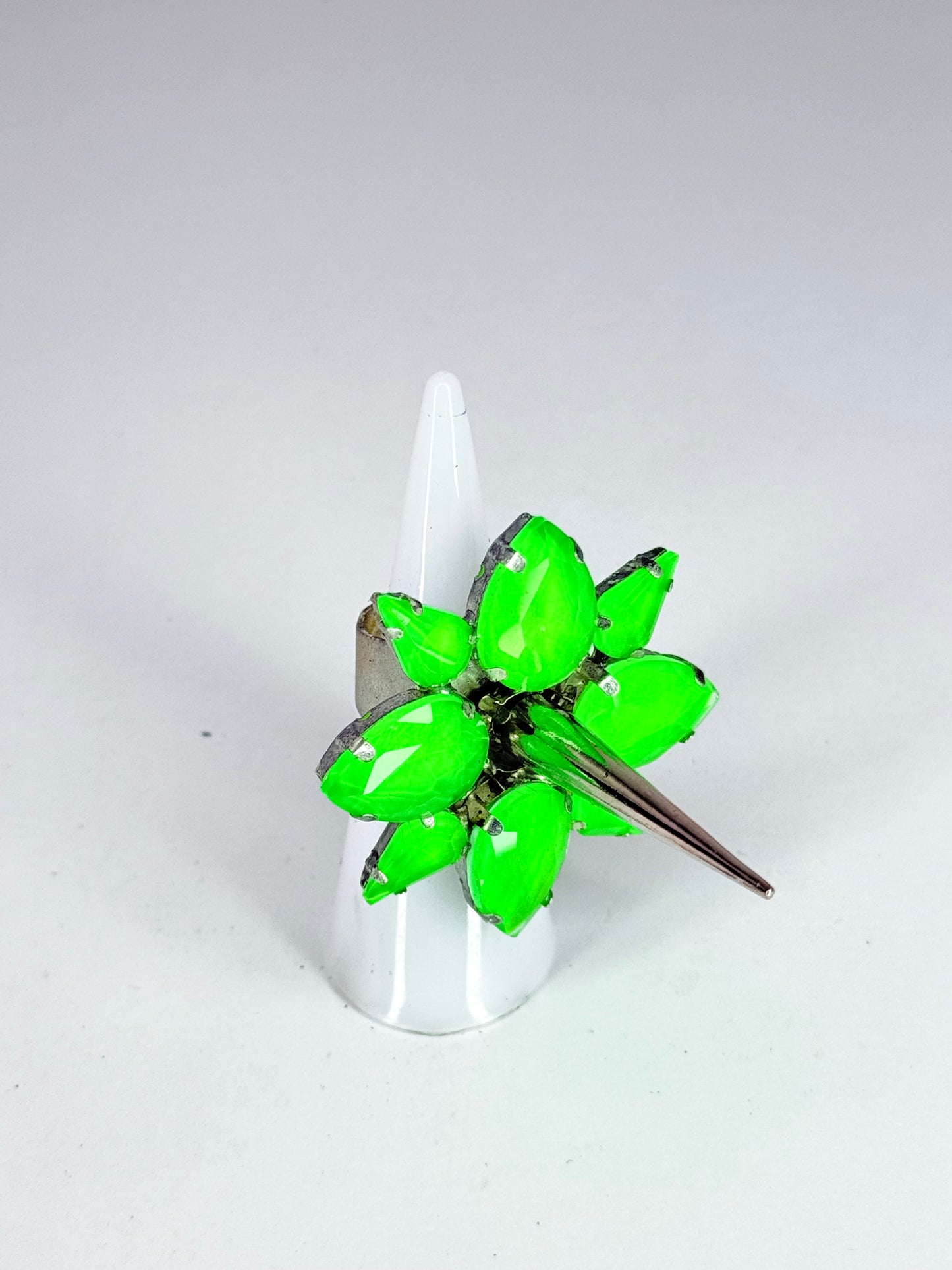 Neon Green Spike Ring
