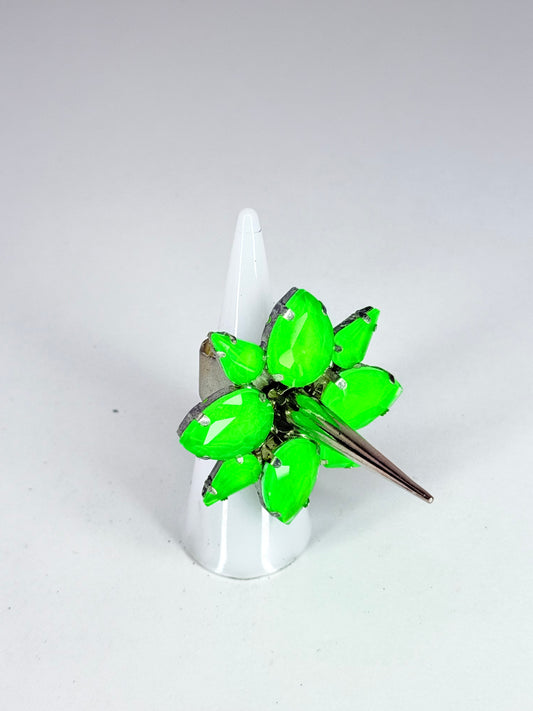 Neon Green Spike Ring