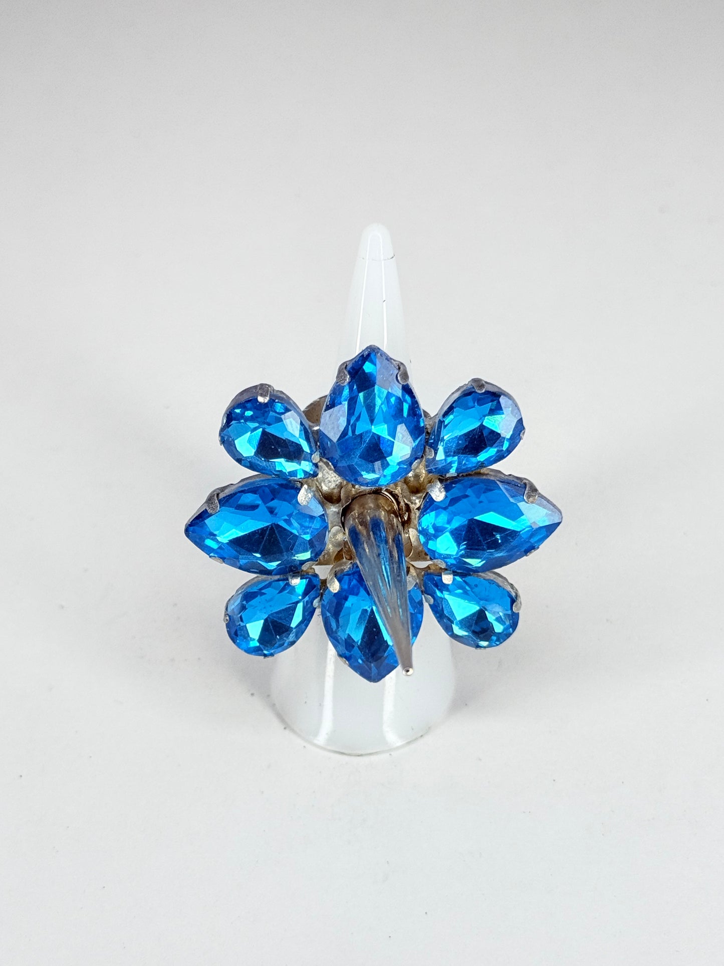 Aqua Blue Spike Ring