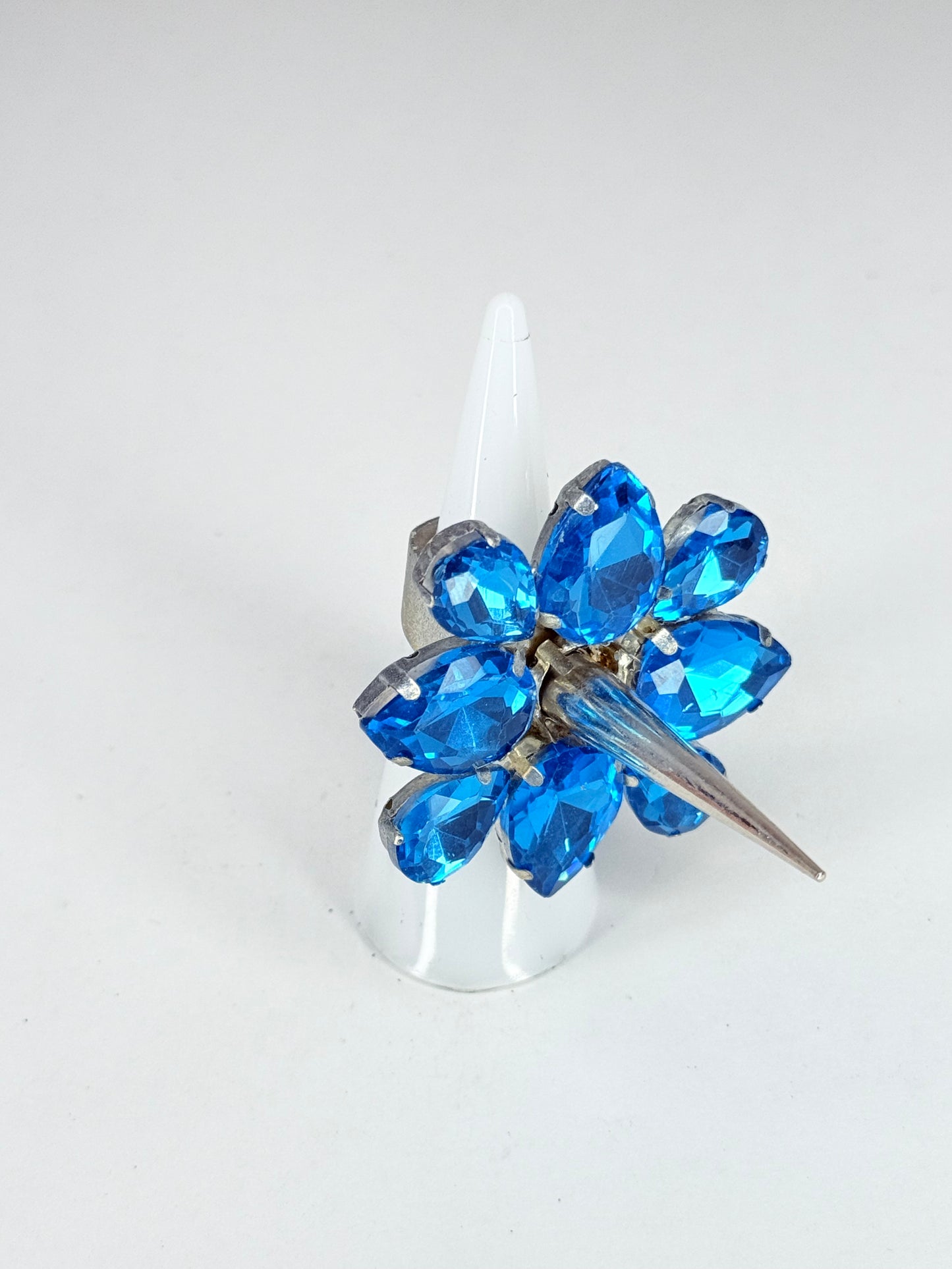 Aqua Blue Spike Ring