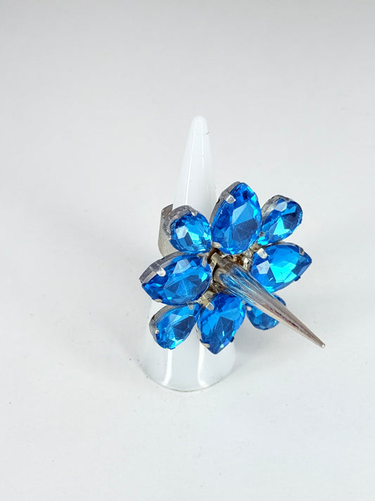 Aqua Blue Spike Ring