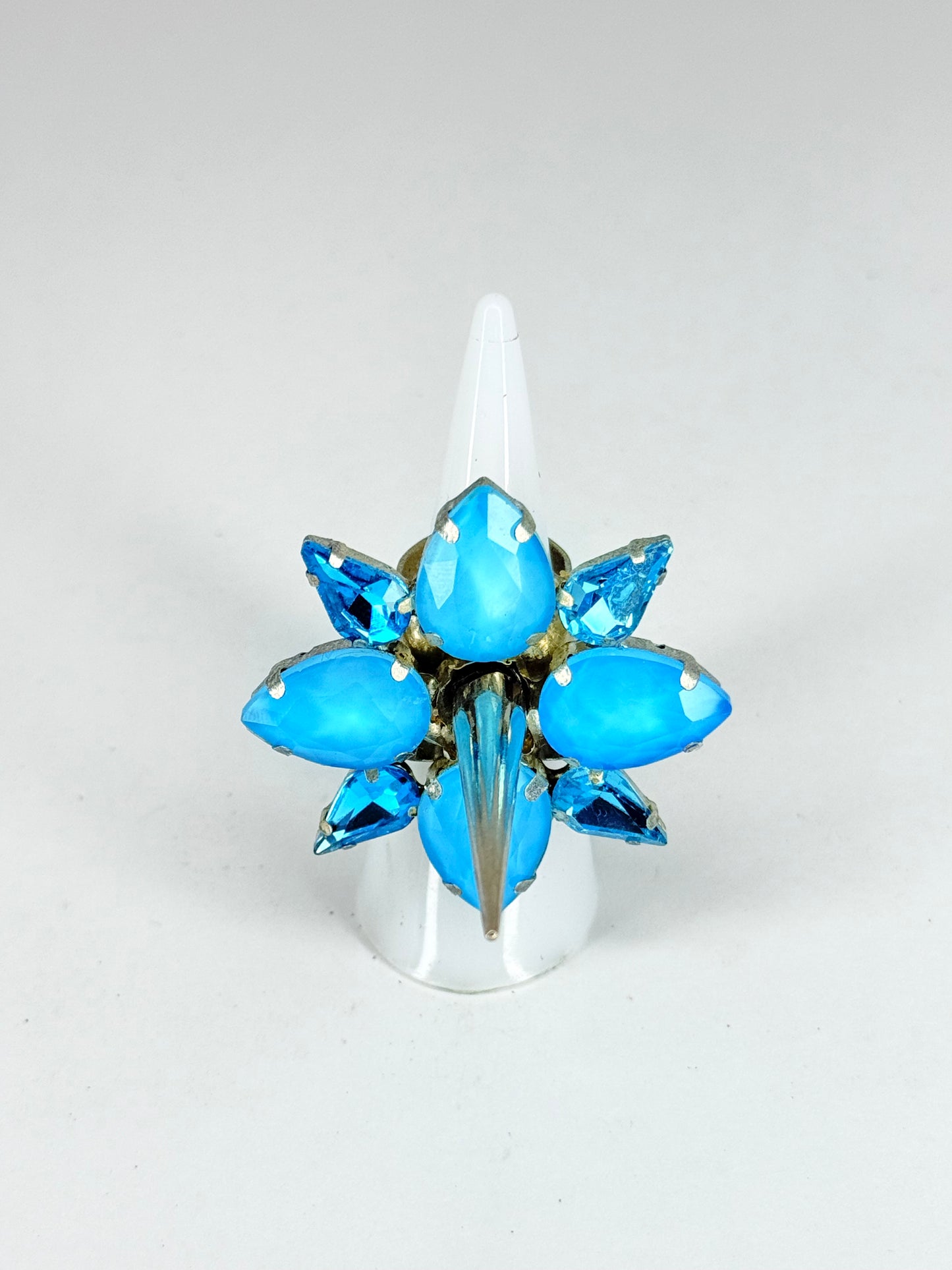 Aqua Blue & Mocha Spike Ring