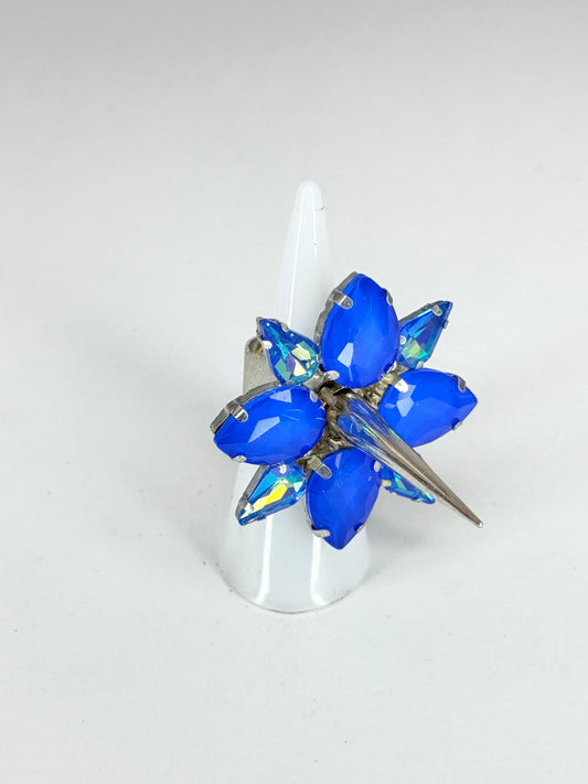 Blue Mocha & Rainbow AB Spike Ring