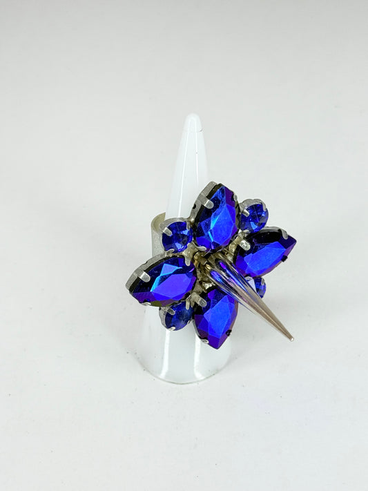Cobalt Metallic Blue Spike Ring
