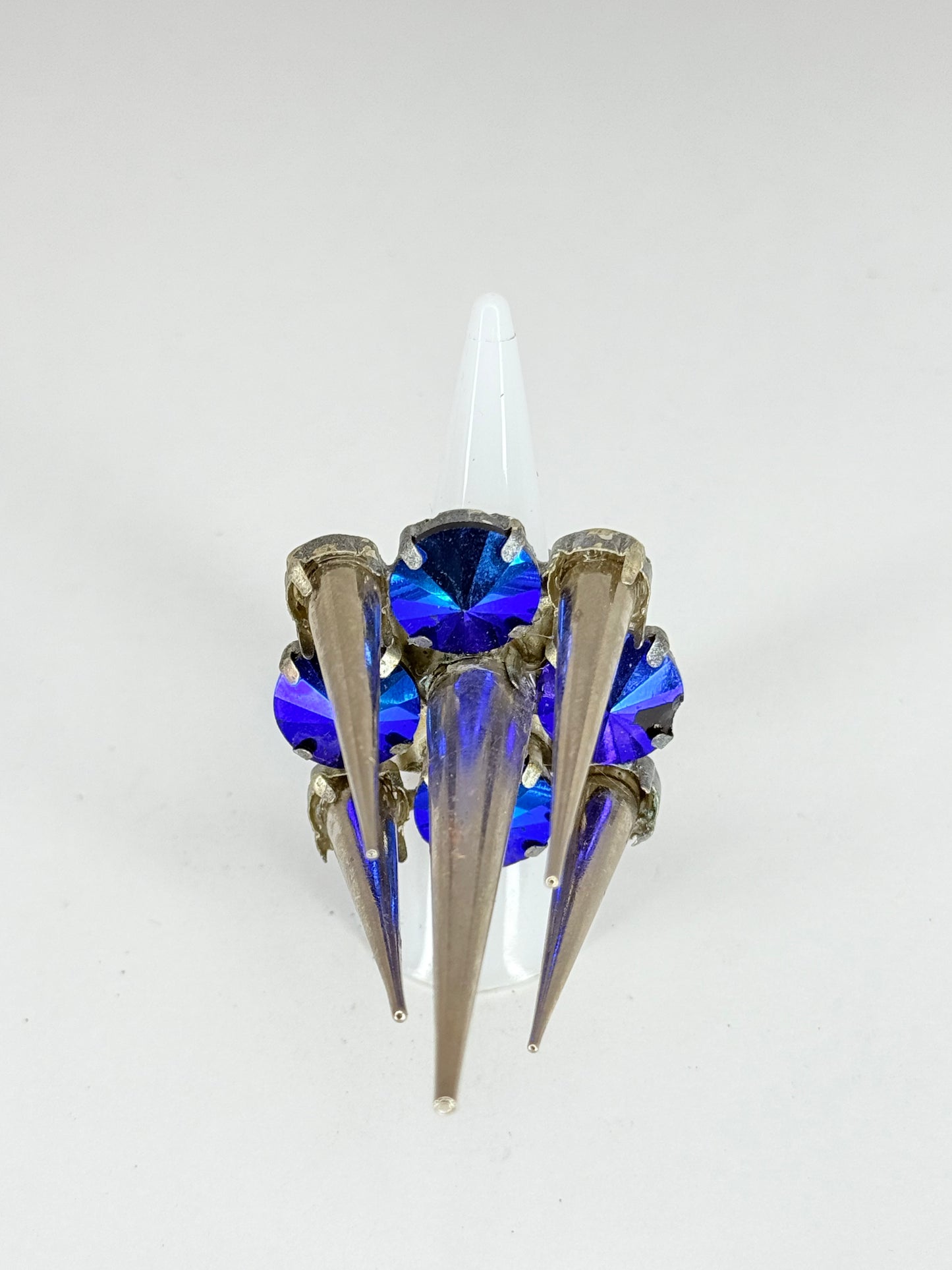 Cobalt Metallic Blue Spike Ring
