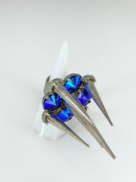 Cobalt Metallic Blue Spike Ring